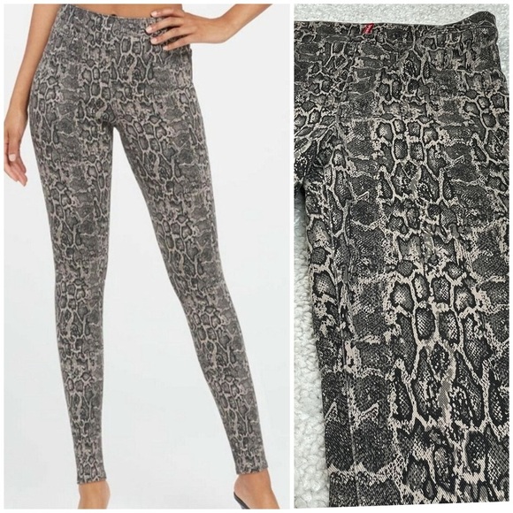 Spanx Size XL Jean-ish Ankle Length Leggings Pants Snakeskin #20018R Stretch - Picture 1 of 10